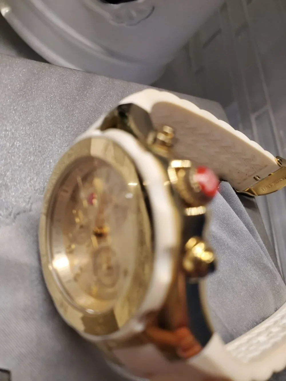 Michele Gold Tahitian Jelly Bean Chronograph Watch
